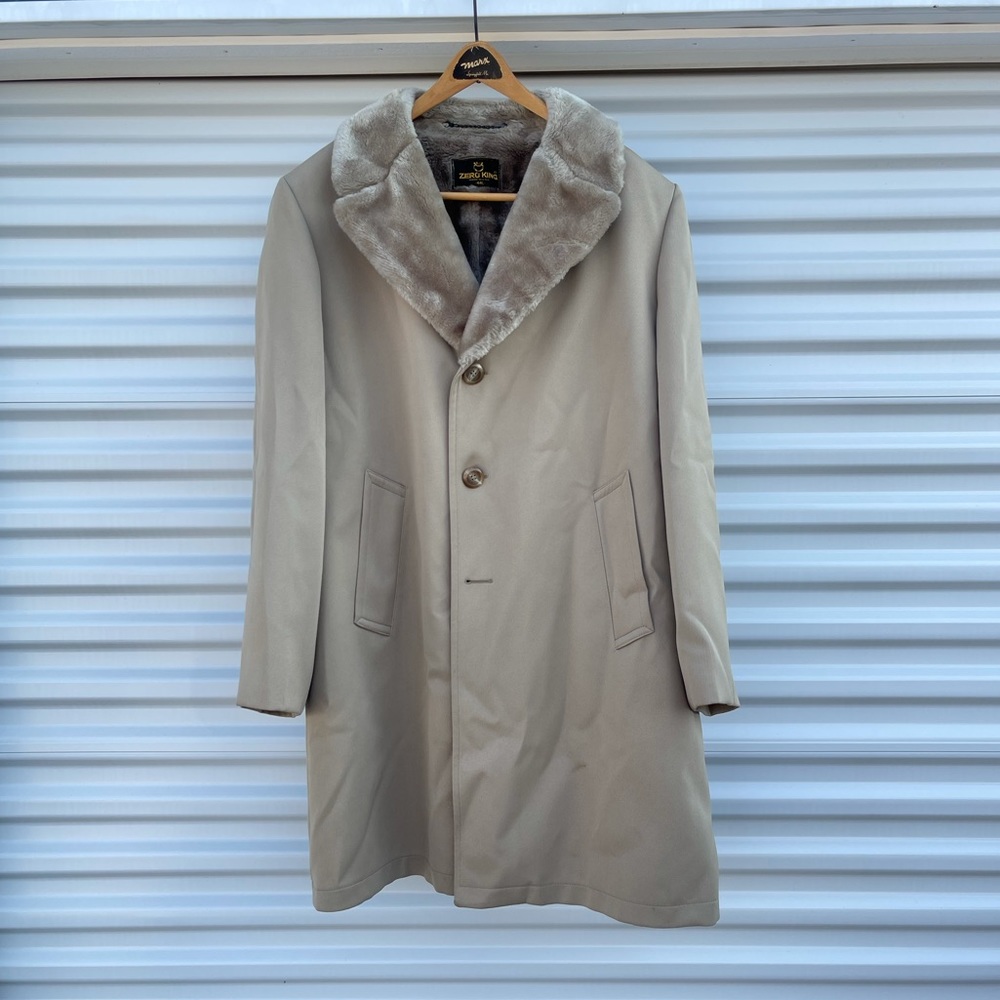 Vintage Zero King Men’s Car Coat 44L Faux Fur